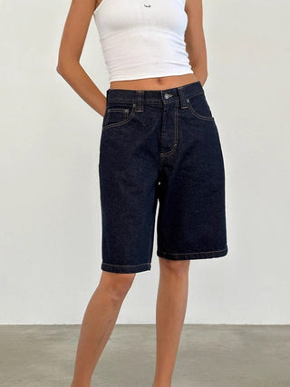 Denim Jorts Damen High Waist knielang - Cecile LavelleMarineblau