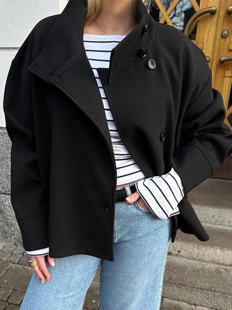 Double-Breasted Short Coat for Women