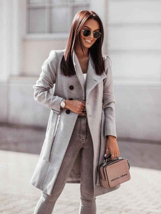 Doppelreihiger Trenchcoat tailliert - Cecile LavelleGrau