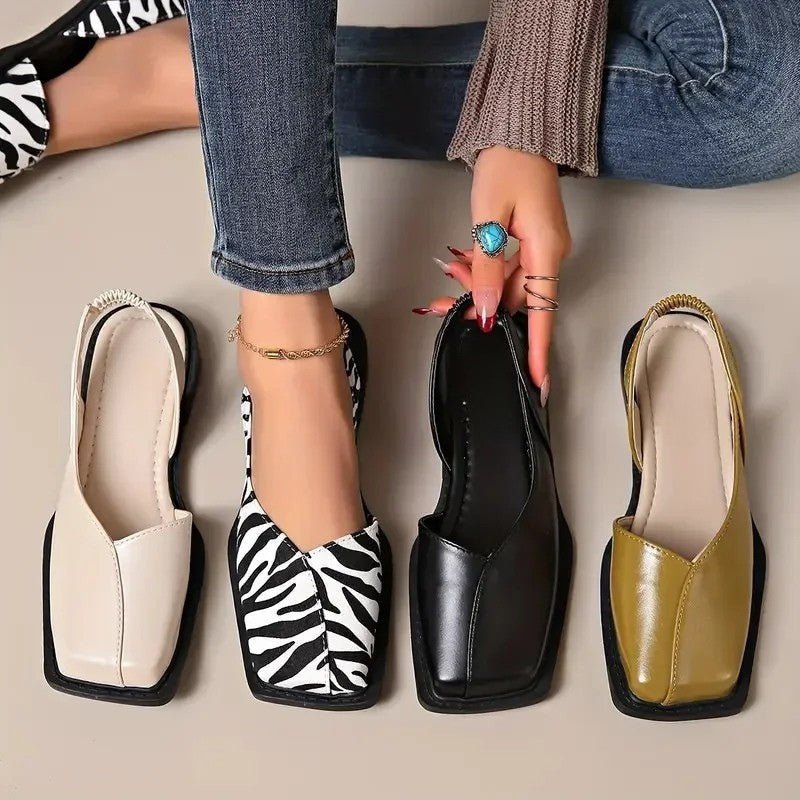 Elegant women's ballerinas with square toe