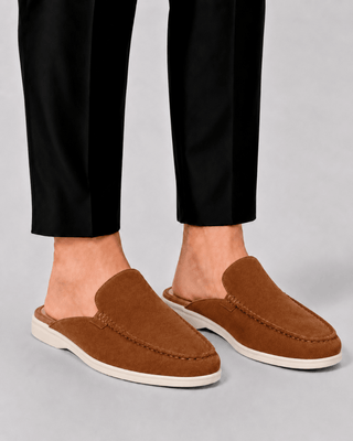 Elegante Herren Loafer Mit Offener Ferse - Cecile LavelleDunkelbraun