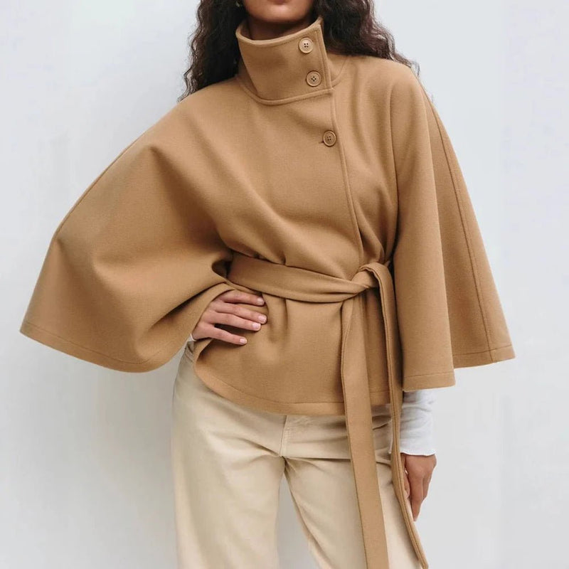 Elegant Cape Coat with Belt