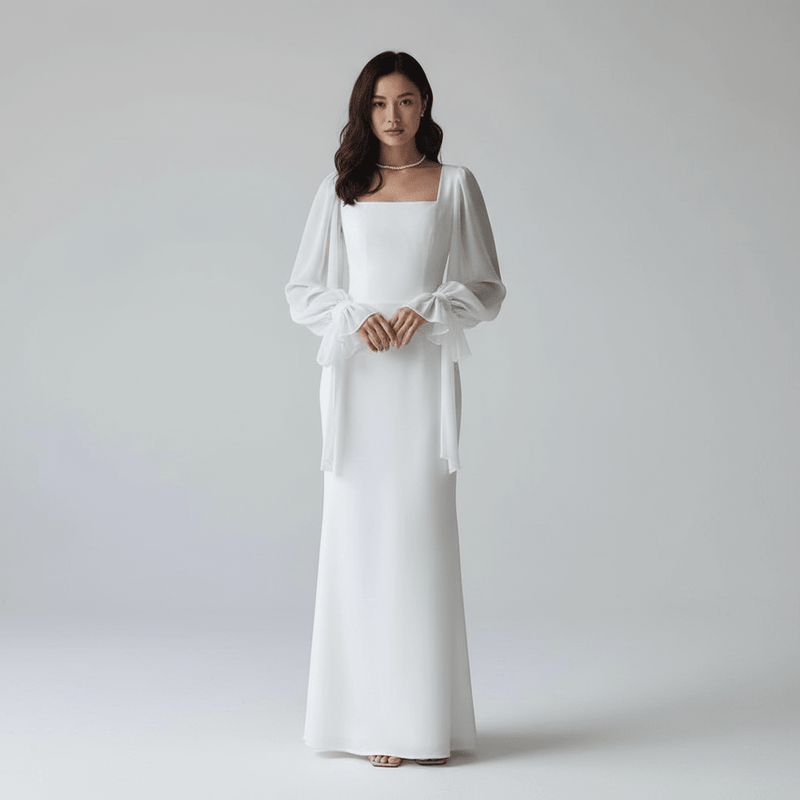 Elegant Women's Maxi Dress with Square Neckline