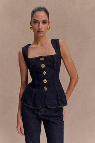 Elegantes Zweiteiler Set Weste Hose - Cecile LavelleDenim