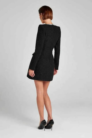 elodie – langarm minikleid aus tweed mit perlendetails - Cecile LavelleSchwarz