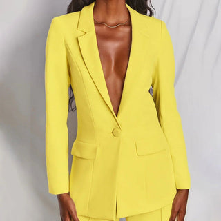 Evelyn – Taillierter Blazer & Weit geschnittene Hose Anzug - Set - Cecile LavelleDunkelrosa