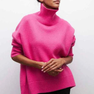 Figurbetonter Damen Rollkragenpullover - Cecile LavelleRosa
