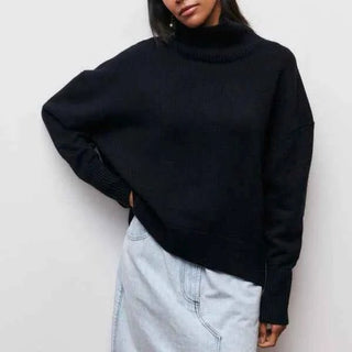 Figurbetonter Damen Rollkragenpullover - Cecile LavelleSchwarz