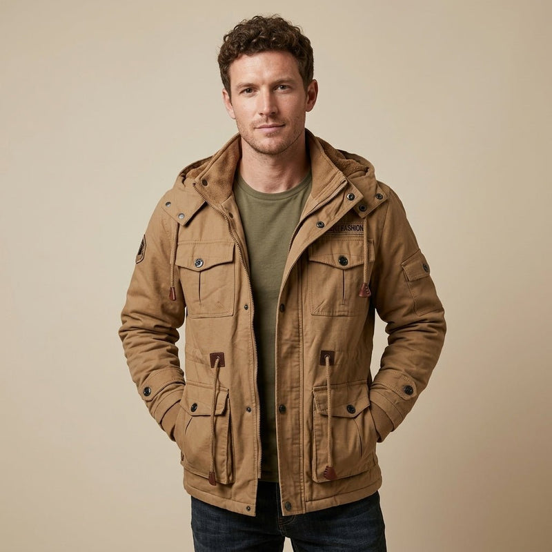 Men’s fleece jacket with hood