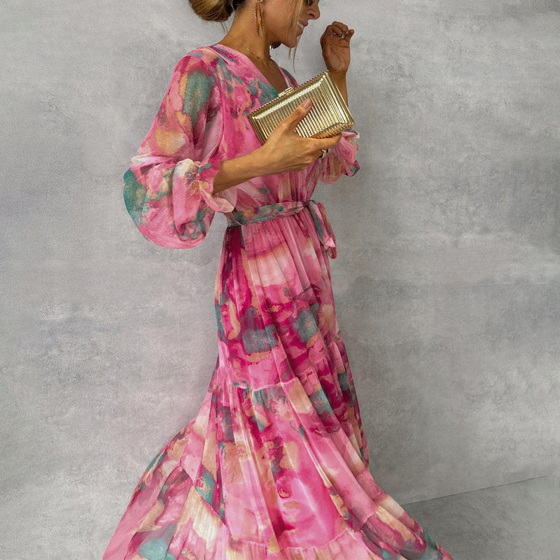 Floral Maxi Dress with Sleeves
