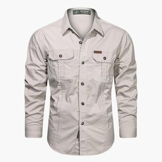 Freizeithemd Herren Langarm Casual - Cecile LavelleBeige