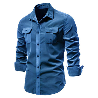 Freizeithemd Kurzarm Herren Slim Fit - Cecile LavelleBlau