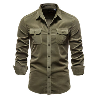 Freizeithemd Kurzarm Herren Slim Fit - Cecile LavelleOlive