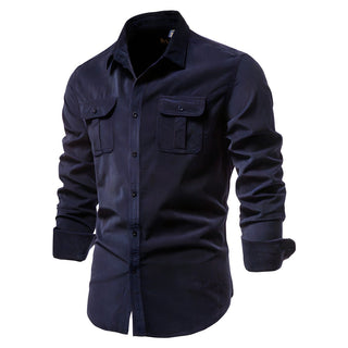 Freizeithemd Kurzarm Herren Slim Fit - Cecile LavelleMarineblau
