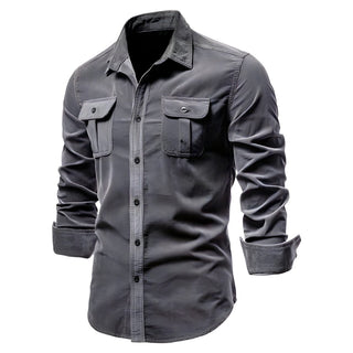 Freizeithemd Kurzarm Herren Slim Fit - Cecile LavelleDunkelgrau