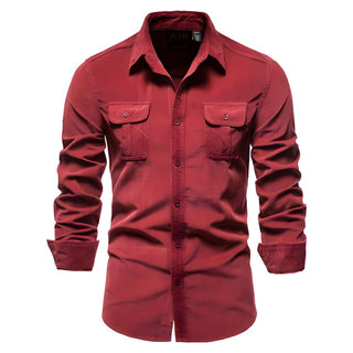 Freizeithemd Kurzarm Herren Slim Fit - Cecile LavelleRot