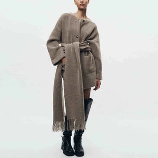 Geknöpfte Strickjacke mit Struktur - Cecile LavelleKhaki