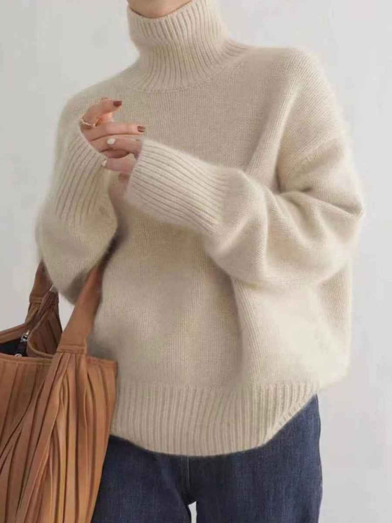 Ribbed sweater with stripes