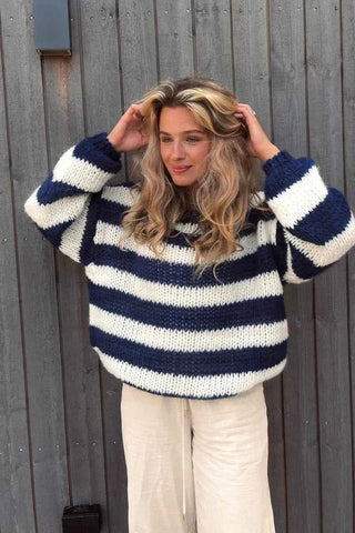 Gestreifter Pullover Damen - Cecile LavelleGrau