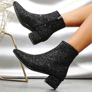 Glitzer Stiefeletten - Cecile LavelleSchwarz