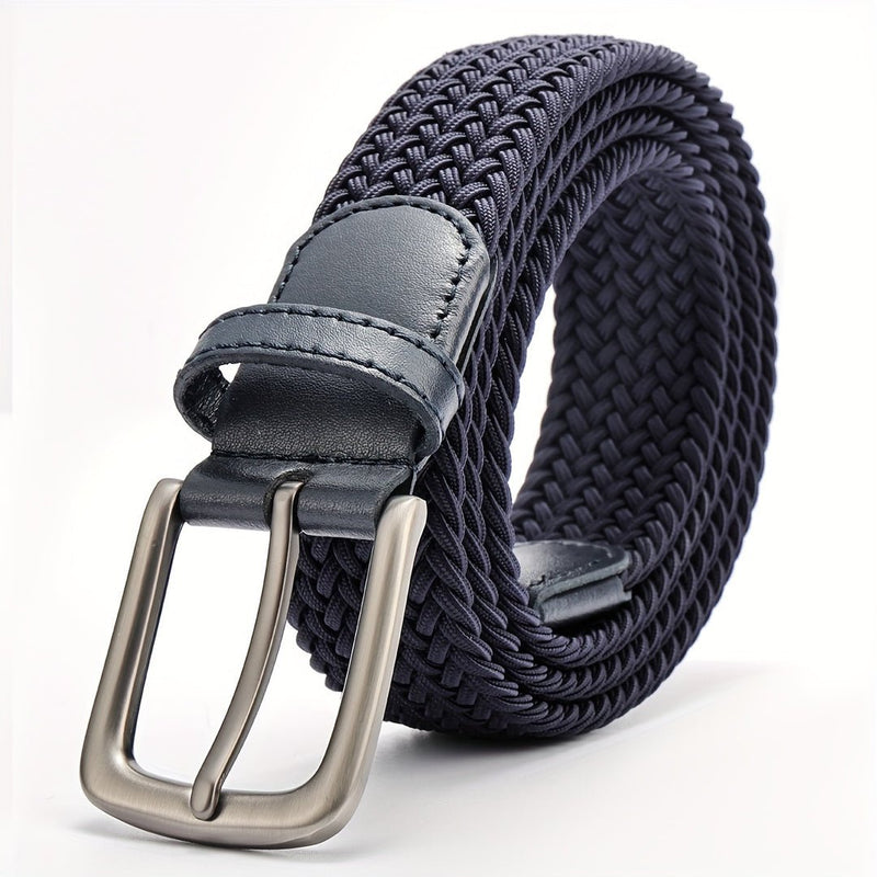 Men's belt with square belt buckle