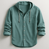 Men's Button-Down Shirt with Hood