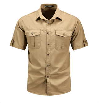 Hemd Herren Kurzarm Regular Fit - Cecile LavelleKhaki