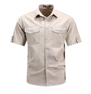 Hemd Herren Kurzarm Regular Fit - Cecile LavelleBeige