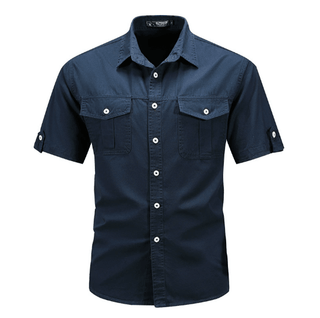 Hemd Herren Kurzarm Regular Fit - Cecile LavelleDunkelblau