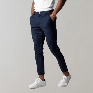 Herren Chino Hose Slim Fit Smart Casual - Cecile LavelleBlau
