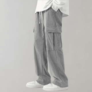 Herren Cord Cargo Hose weit mit Kordelzug - Cecile LavelleGrau
