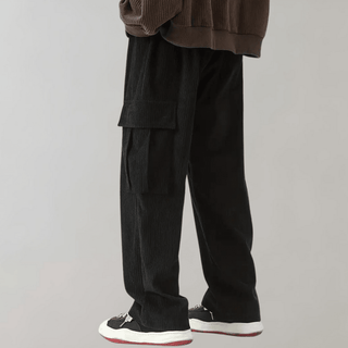 Herren Cord Cargo Hose weit mit Kordelzug - Cecile LavelleSchwarz