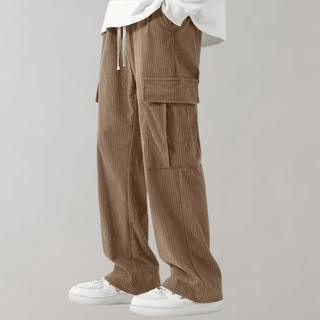 Herren Cord Cargo Hose weit mit Kordelzug - Cecile LavelleKhaki
