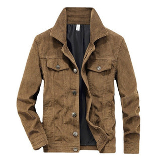 Herren Cordjacke Stehkragen Casual - Cecile LavelleKhaki