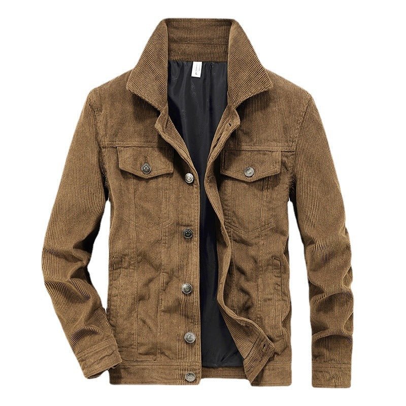 Men's Corduroy Jacket Stand Collar Casual