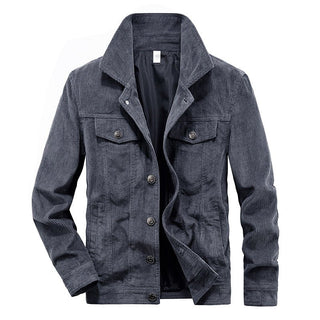 Herren Cordjacke Stehkragen Casual - Cecile LavelleGrau