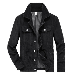 Herren Cordjacke Stehkragen Casual - Cecile LavelleSchwarz