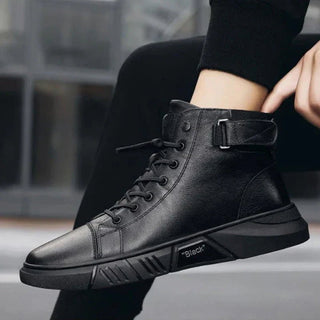 Herren High Top Schuhe Mit Reißverschluss Und Schnürung - Cecile LavelleSchwarz