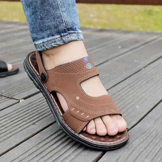 Herren Sandalen mit Breiten Riemen - Cecile LavelleBraun