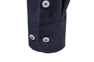 Herren Slim Fit Hemd mit Kontrastkragen - Cecile LavelleMarineblau