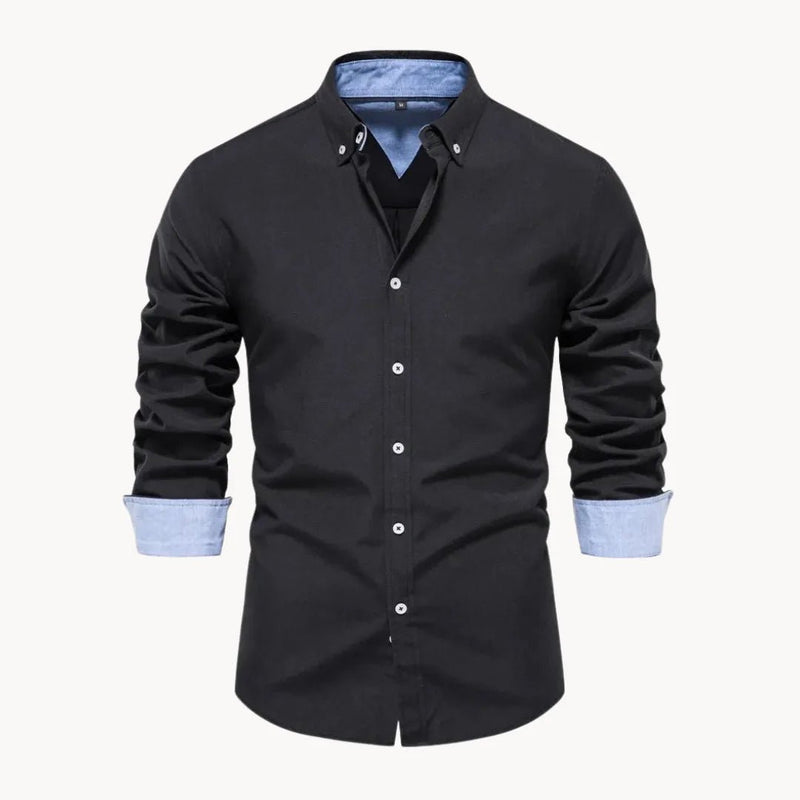Men's Slim Fit Shirt with Contrast Collar