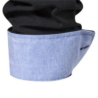 Herren Slim Fit Hemd mit Kontrastkragen - Cecile LavelleSchwarz