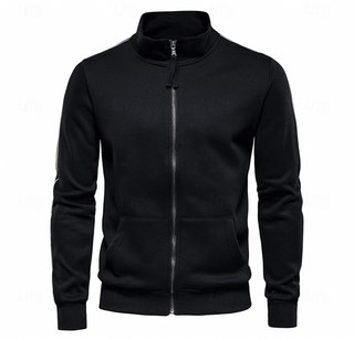 Herren Sweatjacke mit Reißverschluss Slim Fit - Cecile LavelleSchwarz