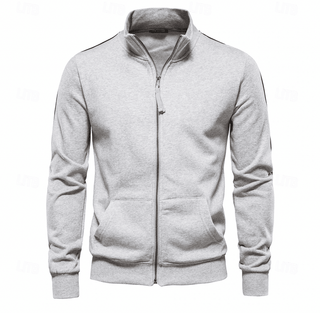 Herren Sweatjacke mit Reißverschluss Slim Fit - Cecile LavelleHellgrau