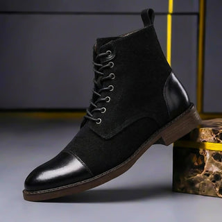 Herrenstiefel mit Wollfutter in Obsidianschwarz