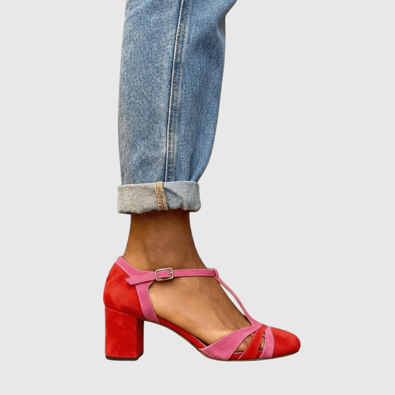 High Heels with Block Heel and Ankle Strap