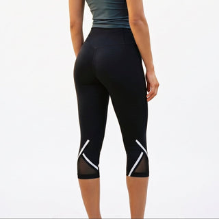 Hochtaillierte Capri - Leggings mit Bequemer Stretch - Passform - Cecile LavelleGrau
