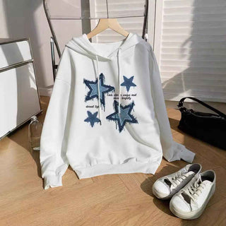 Hoodie Damen mit Sternen - Cecile Lavelleweiß - blau