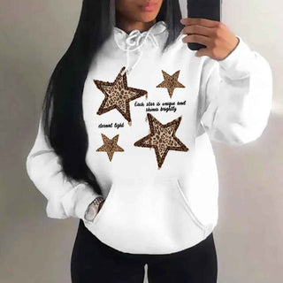 Hoodie Damen mit Sternen - Cecile Lavelleweiß - Leopard