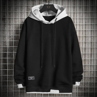 Hoodie Herren Loose Fit in Schwarz